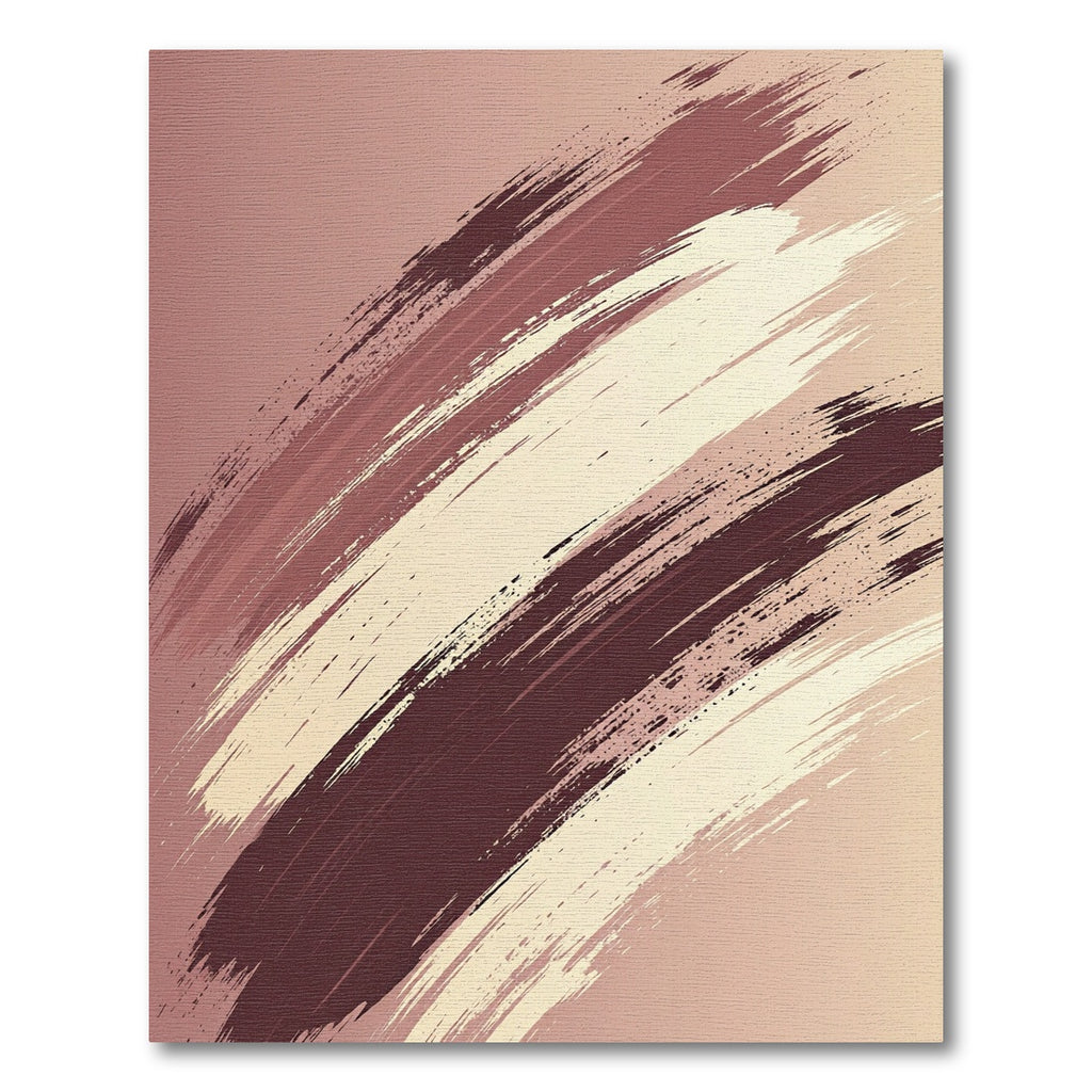 Abstract Taupe and Mocha Brushstroke Rug
