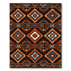 Bold Earthy Geometric Diamond Rug