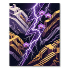 Purple Orchid Lightning Architectural Landscape Rug