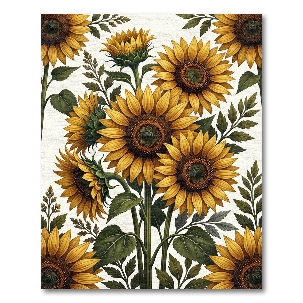 Lush Golden Sunflower Botanical Arrangement Rug