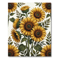 Lush Golden Sunflower Botanical Arrangement Rug