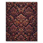 Elegant Copper Damask Scroll Rug
