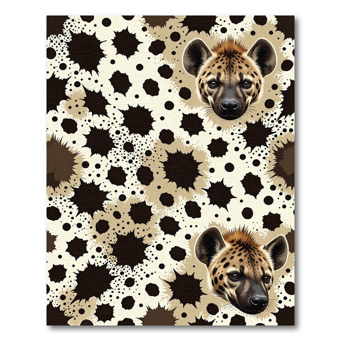 Spotted Hyena Artistic Neutral Animal Face Rug