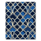 Midnight Blue Arched Decorative Tile Rug