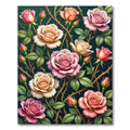 Elegant Pink Rose Garden Tapestry Rug
