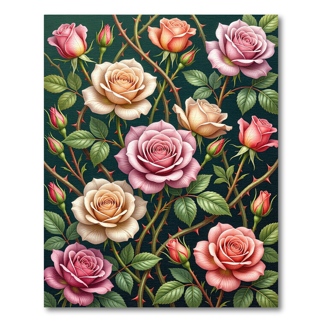 Elegant Pink Rose Garden Tapestry Rug