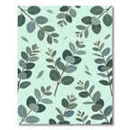 Soft Sage Eucalyptus Leafy Botanical Rug