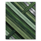 Geometric Forest Green Slatted Lines Rug