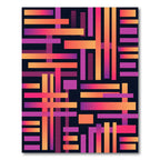 Vibrant Sunset Intersecting Linear Geometric Rug