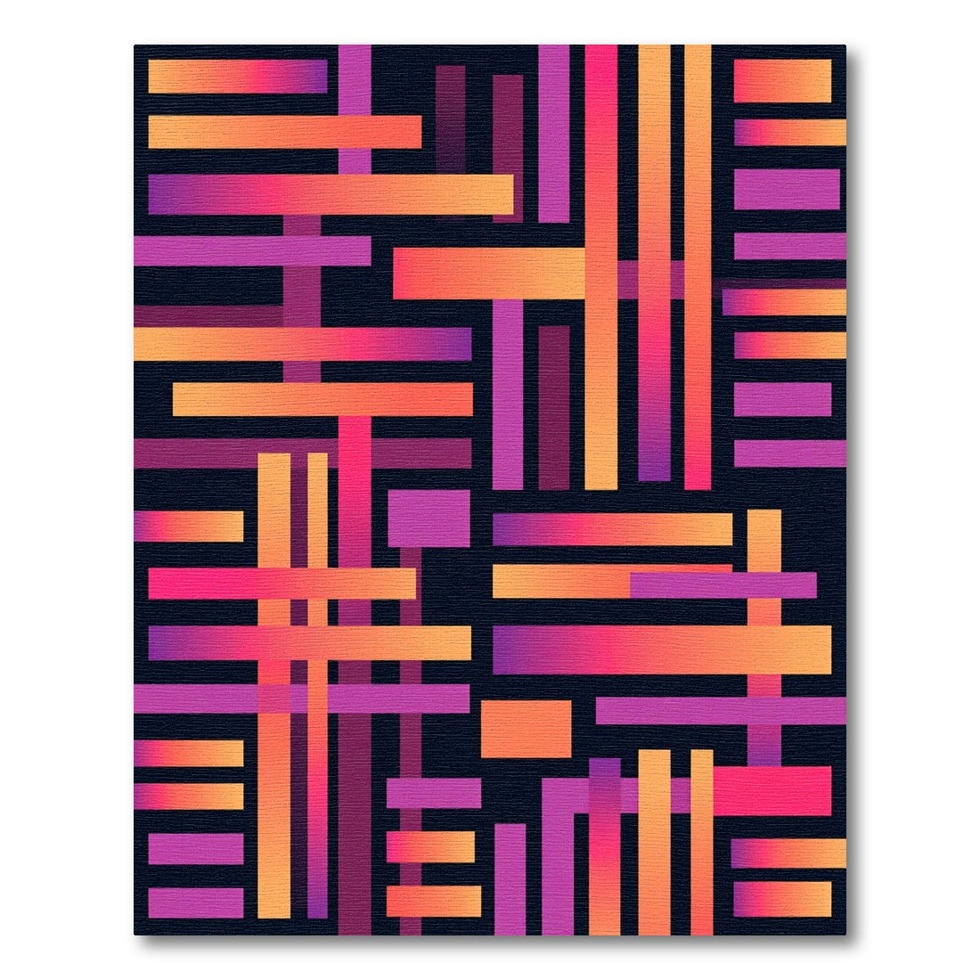 Vibrant Sunset Intersecting Linear Geometric Rug