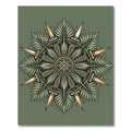 Sage Green Tropical Botanical Medallion Rug