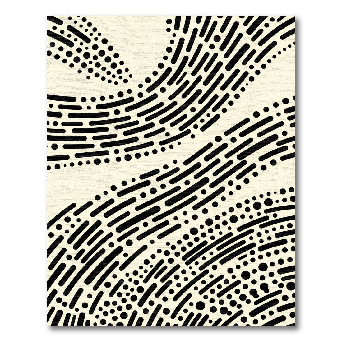Abstract Black Dot Curve Rug