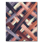 Abstract Painted Crosshatch Earth Tone Rug