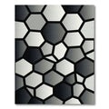 Monochrome Geometric Abstract Hexagonal Mosaic Rug