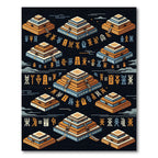 Ancient Pyramid Hieroglyph Collection Rug