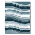 Modern Blue Wavy Layered Abstract Rug