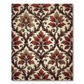 Crimson Autumnal Scroll Vine Rug