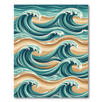 Ocean Wave Teal Cream Swirl Rug