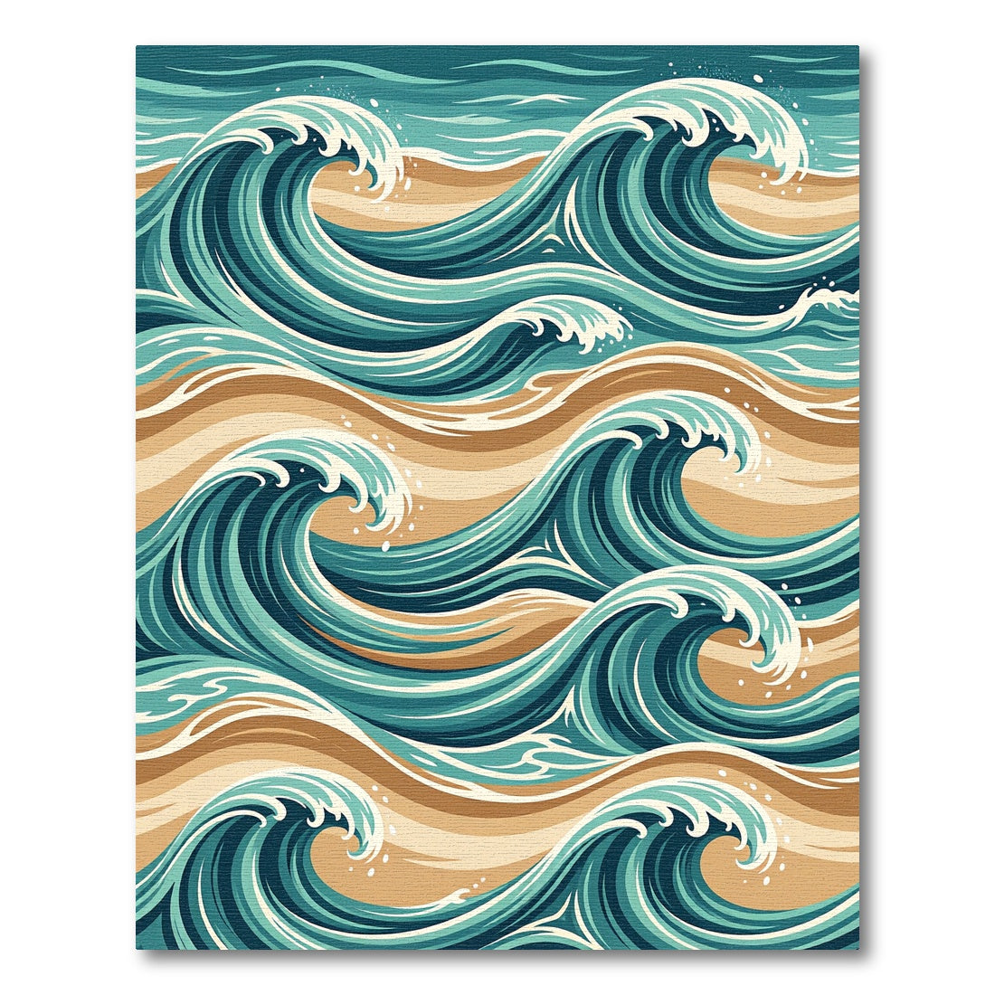 Ocean Wave Teal Cream Swirl Rug