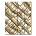 Metallic Gold Ornate Geometric Quad Rug