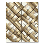 Metallic Gold Ornate Geometric Quad Rug