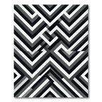 Monochrome Geometric Optical Illusion Rug
