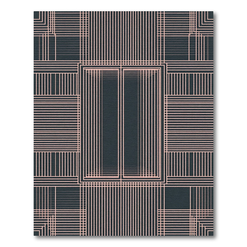 Pale Pink Linear Window Grid Rug