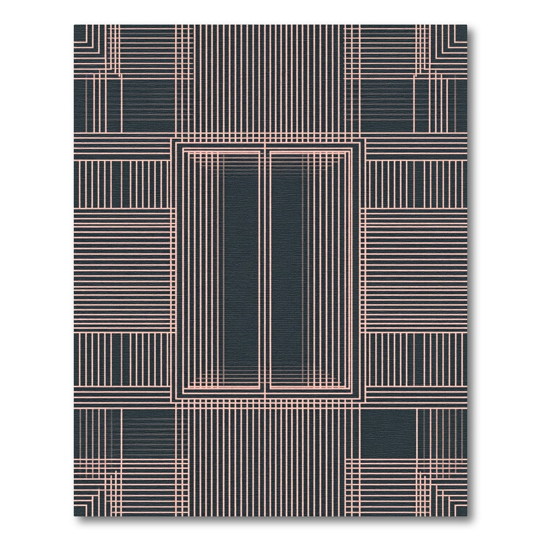 Pale Pink Linear Window Grid Rug