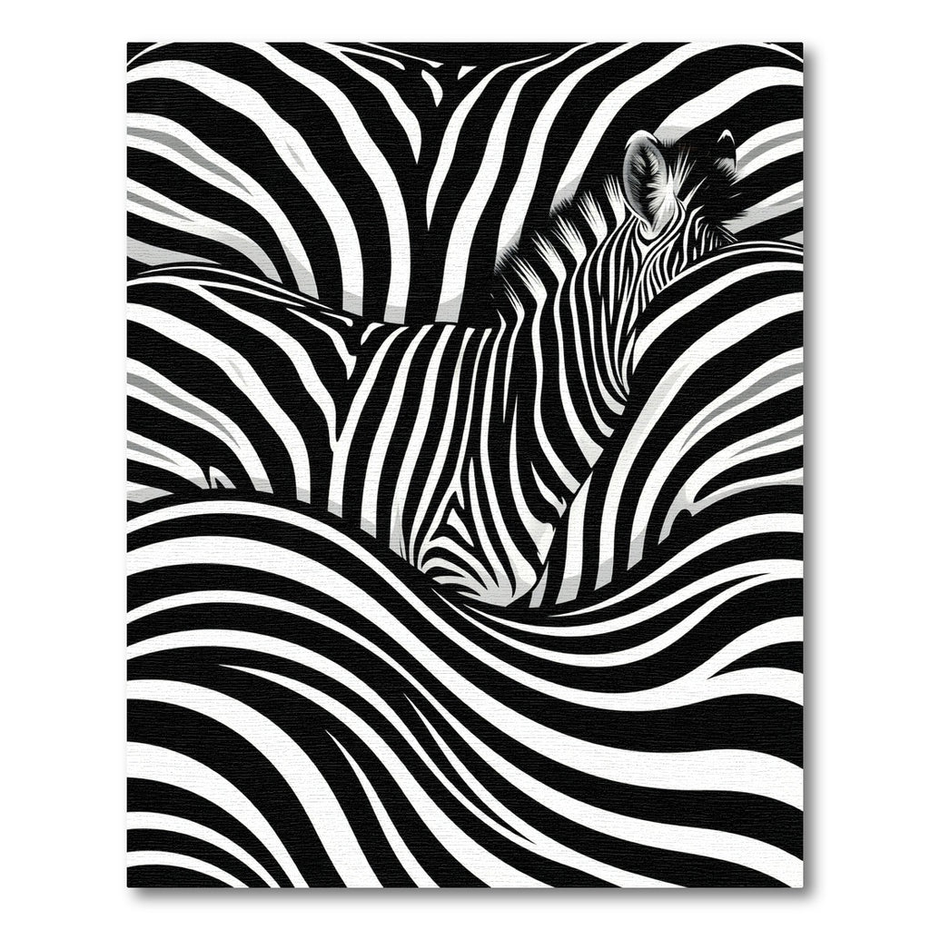 Bold Monochrome Zebra Stripe Wave Rug
