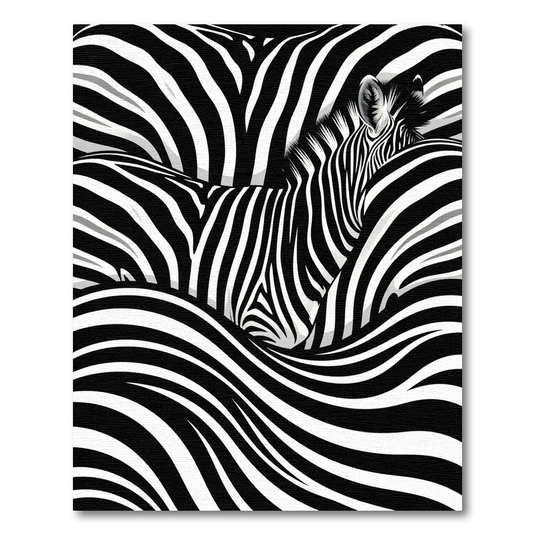 Bold Monochrome Zebra Stripe Wave Rug