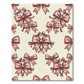 Elegant Dusty Rose Bow Ribbon Illustration Rug
