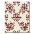 Elegant Dusty Rose Bow Ribbon Illustration Rug