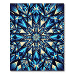 Geometric Sapphire Crystal Star Burst Rug