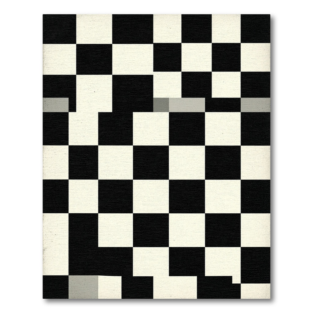 Modern Black White Checkerboard Squares Rug