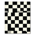 Modern Black White Checkerboard Squares Rug