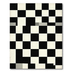 Modern Black White Checkerboard Squares Rug