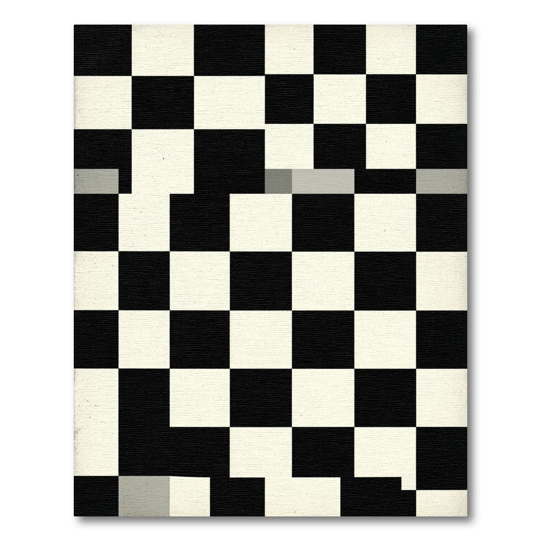Modern Black White Checkerboard Squares Rug