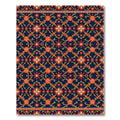 Navy Blue Floral Trellis Botanical Rug