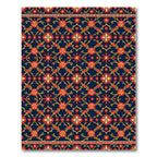 Navy Blue Floral Trellis Botanical Rug