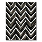 Monochrome Chevron Geometric Stripe Rug