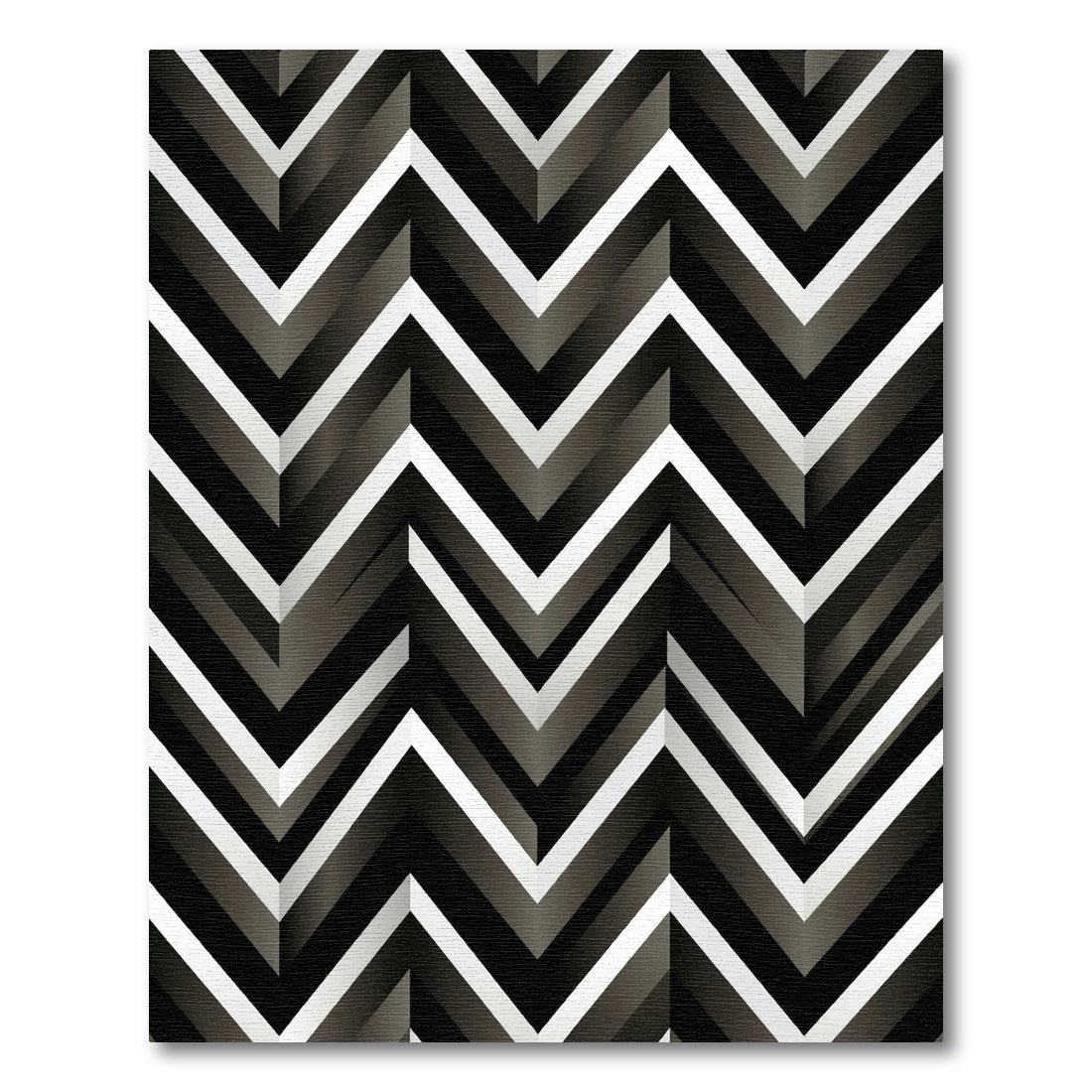 Monochrome Chevron Geometric Stripe Rug