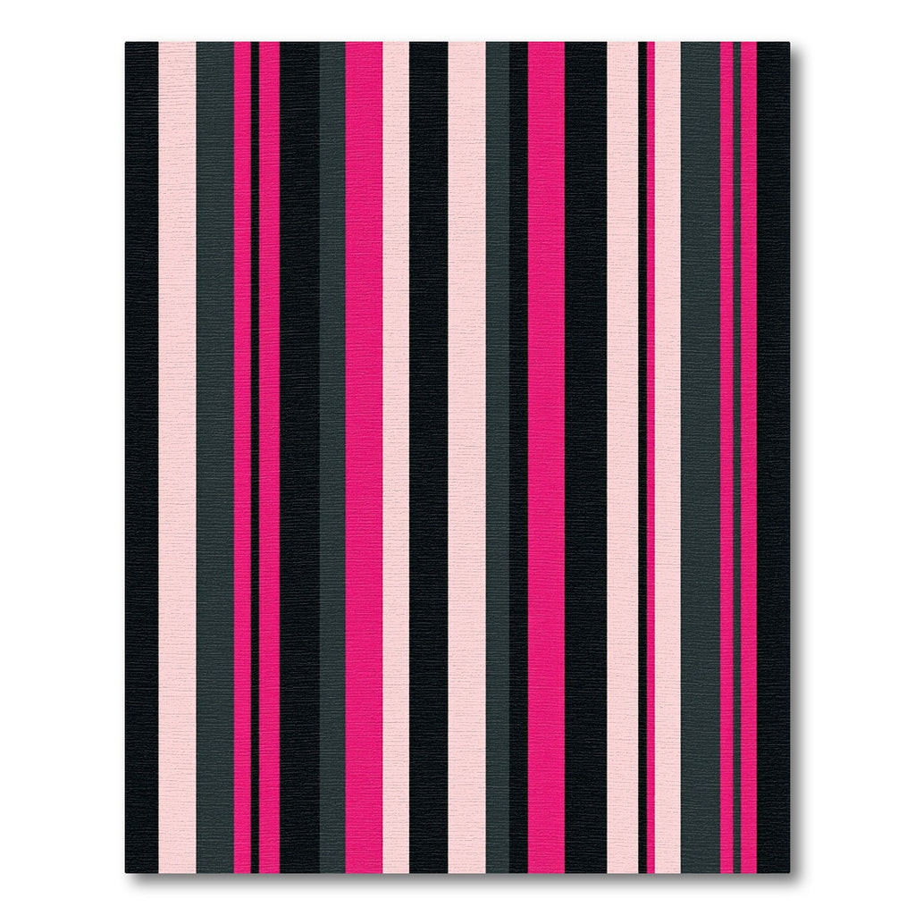 Bold Pink and Graphite Vertical Stripe Rug