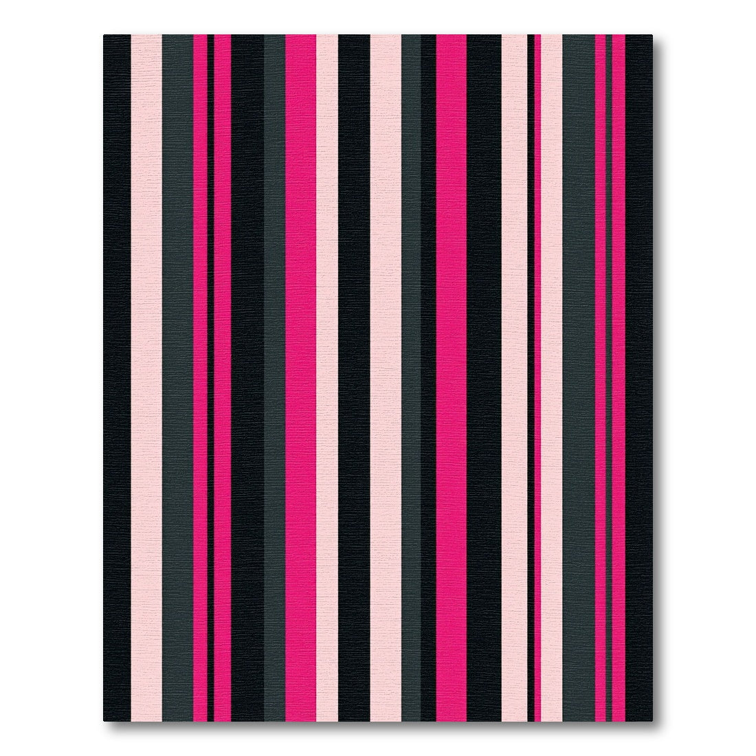 Bold Pink and Graphite Vertical Stripe Rug