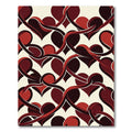 Interlocking Crimson Hearts Abstract Rug