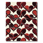 Interlocking Crimson Hearts Abstract Rug