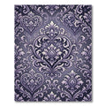 Ornate Lavender Heart Damask Rug