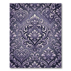 Ornate Lavender Heart Damask Rug