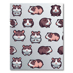 Cute Gray and Brown Guinea Pig Rug