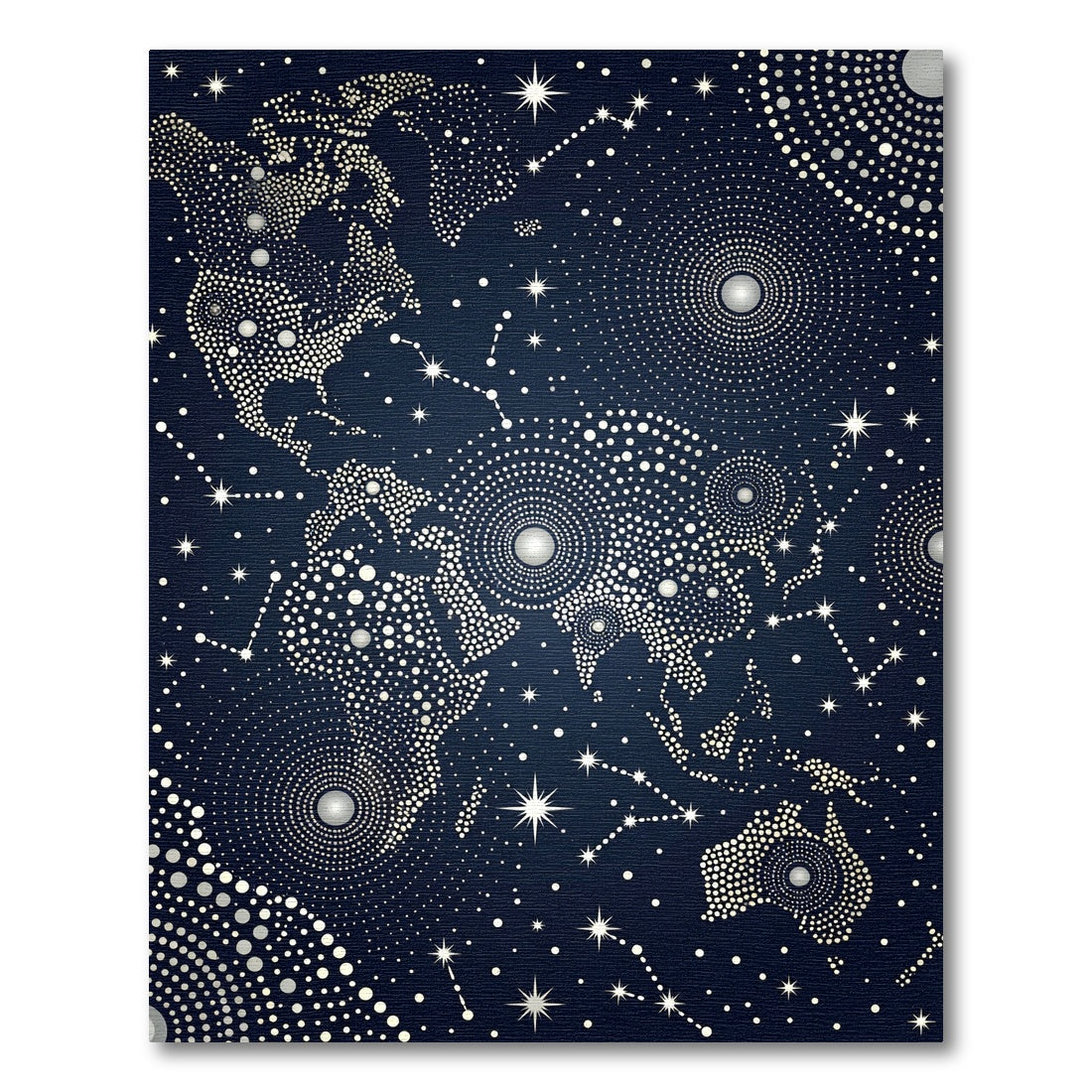 Celestial Midnight Galaxy Star Map Rug