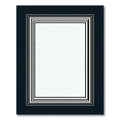 Navy Cream Nested Stripe Border Rug